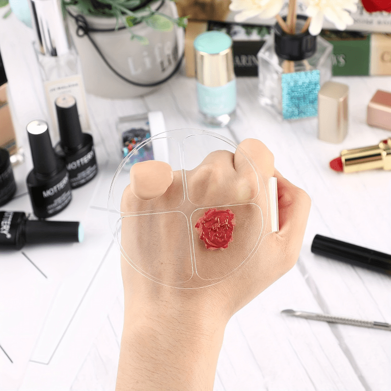Beauty Makeup Tool - 아크릴 원형 4칸 컬러 믹싱 플레이트,
