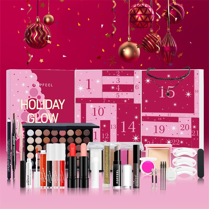 크리스마스 카운트다운 메이크업 세트 립스틱 아이섀도우  - Beauty Makeup Gift Sets 리뷰 및 가격